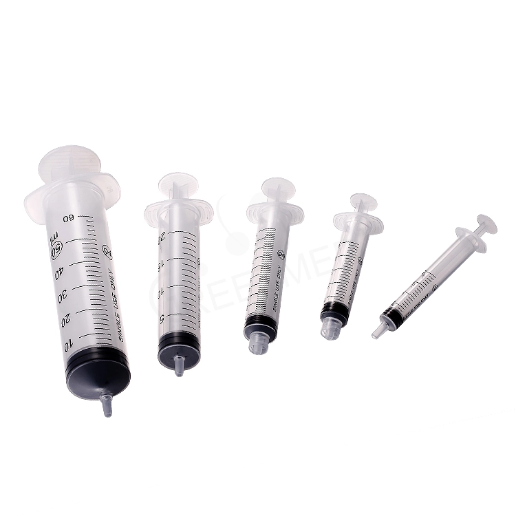 CE approved medical 1ml 3ml 5ml 10ml 20ml 60ml plastic luer lock slip disposable syringe with needle