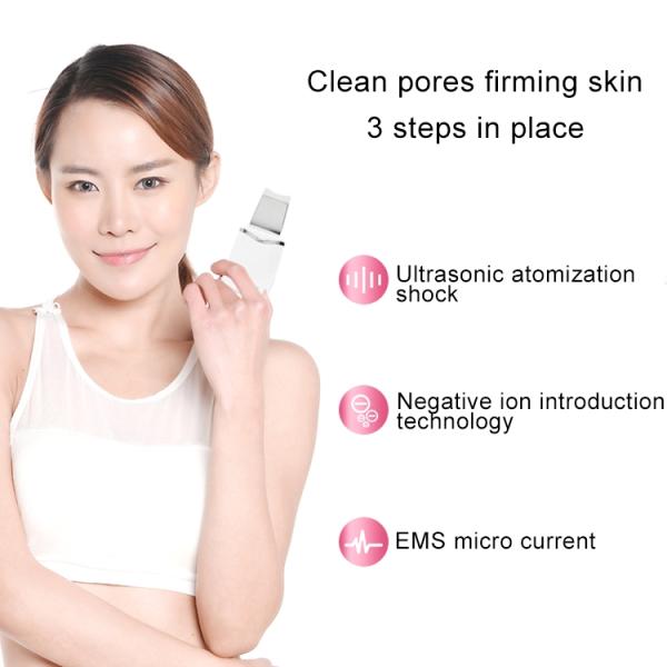 CE ROHS Skin Scrub Ultrasonic Face Scrubber Spatula Skin Scrubber Peeling