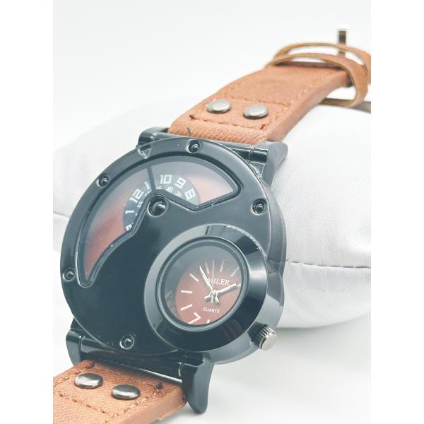 Precise Men Quartz Wrist Watch Double Movement With Denim Strap