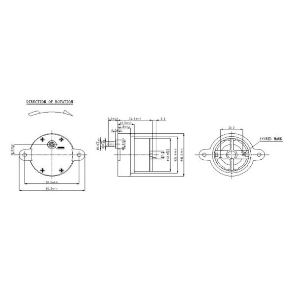 Brushed Plastic 12v Permanent Magnet Motor 10RPM Eccentric Shaft