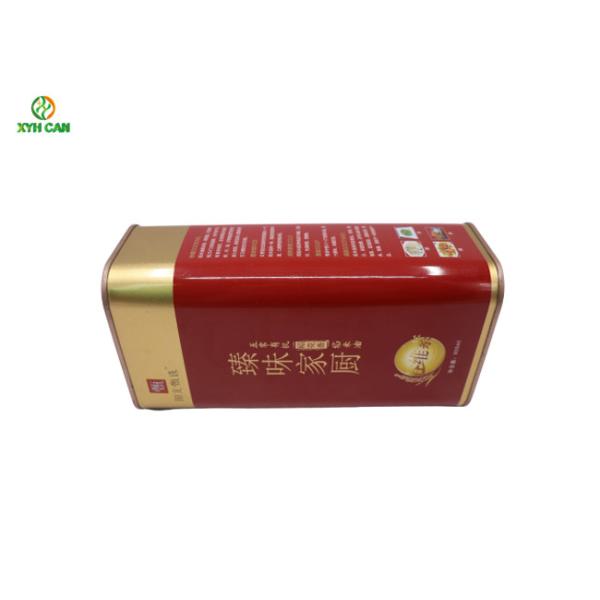 Custom Printed Rectangular Metal Tin Can Metal Tinplate Container For Olive Oil with Plastic Lid