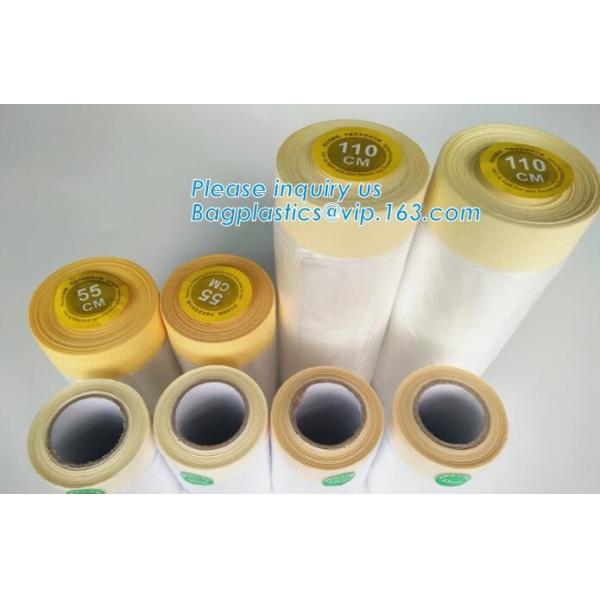 4m*5m plastic cover sheet for furniture, Taped clear HDPE plastic masking film, Plastic car paint plastic cover tape ma