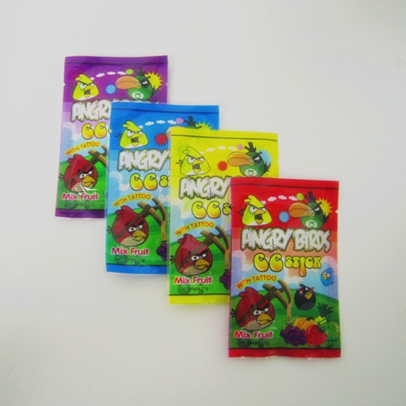 Angry Bird CC stick with lovely tattoo/ Good quality with good price Africa Sour Candy