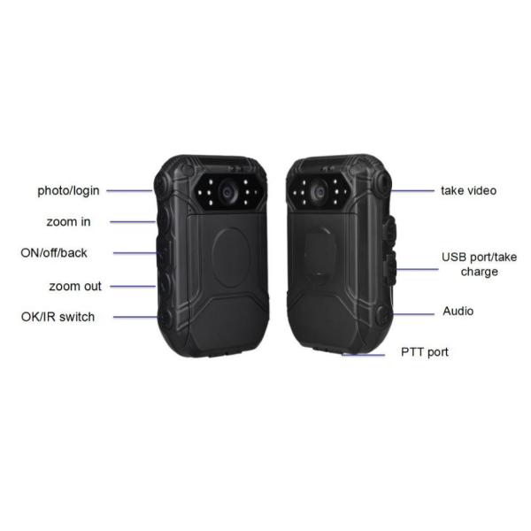Mini Button HD Body Camera IP65 , External Police Worn Cameras With Face Detect
