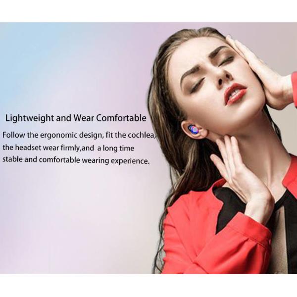 Running Earphones Noise Cancelling Wireless Earbuds Power Bank Flashlight