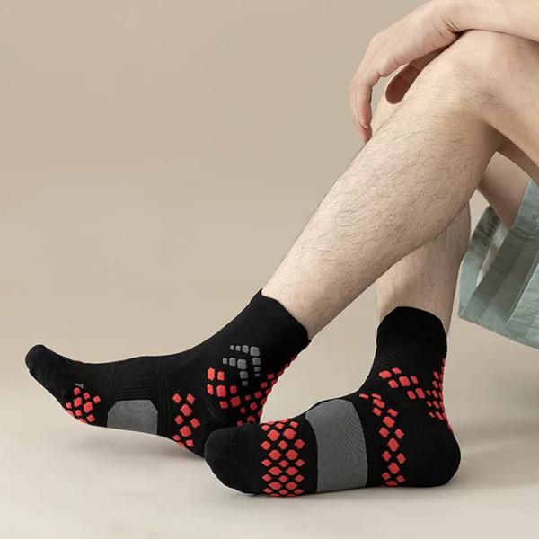 Terry Custom Cycling Socks Abrasion Resistant 3D Dots Crew Sport Socks