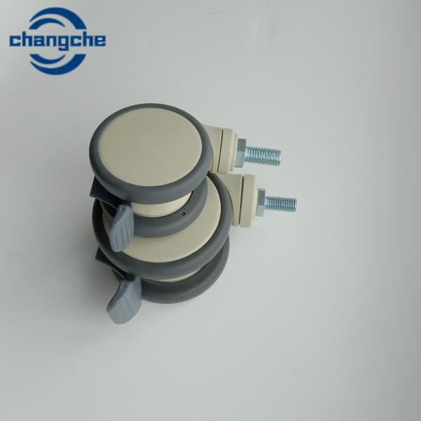 Hospital Heavy Duty Trolley Wheels With Brake PVC / PP / Rubber Material