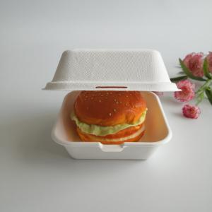 China 5 Inch 6 Inch Biodegradable Sugarcane Disposable Burger Box wholesale