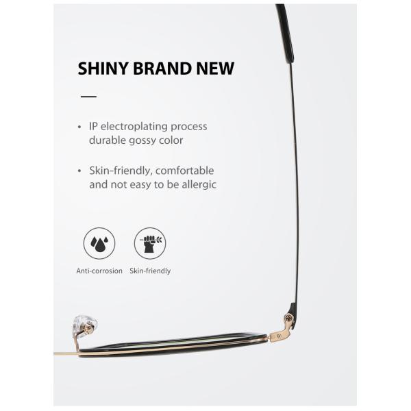 Clear Lens Acetate Titanium Glasses , Unisex Metal Frame Glasses