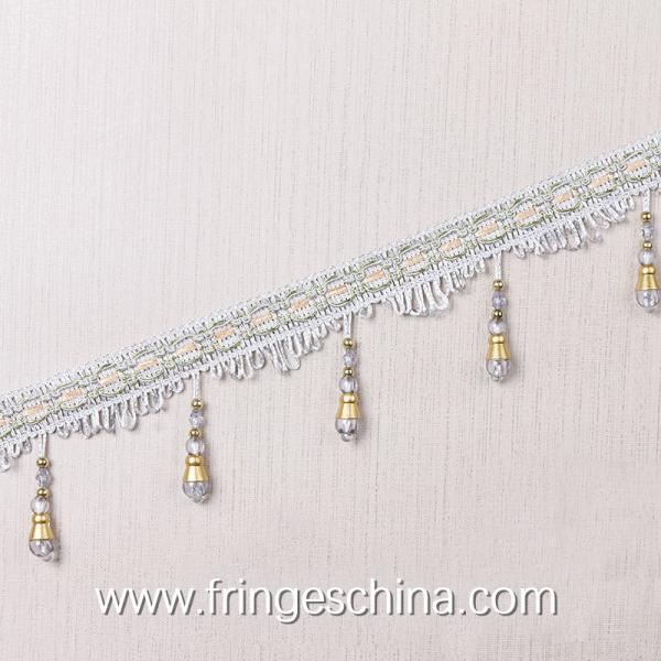 Handmade fashionable chain beads lace tassels fringes for curtain/sofa/pillow decoration