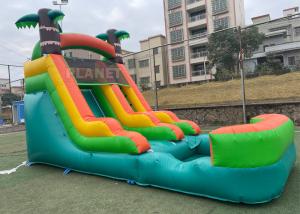 China Anti UV Outdoor Adults Commercial Vinyl inflatable water slide rental backyard Tropical inflatable water slide wholesale