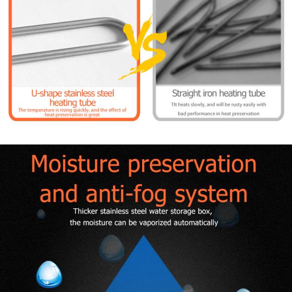 Commercial Restaurant Food Display Warmer Showcase in Black 51kg Weight