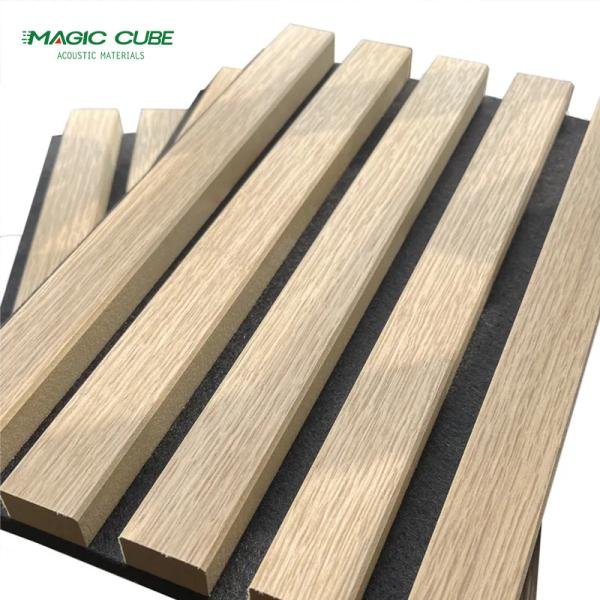 Quality Bedroom Coating Finish Acupanel Contemporary Oak Grey Felt Acoustic Wood Wall Panels for sale