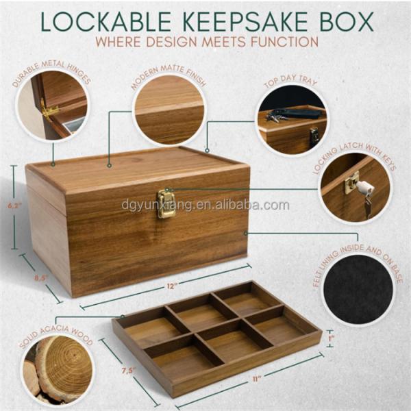 12 Inch Stash Box Recyclable Wooden Keepsake Box Gift Tray Storage Box