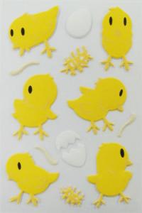 China Luminous Yellow Decorative 3d Stickers For Cards / Girls Stationery Non Toxic wholesale