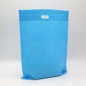 China 80g blue embossing reusable die Cut Ultrasonic Nonwoven promotion bag wholesale