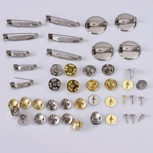 Die Struck Antique Custom Brass Lapel Pins With Two Posts And Rubber Clutches