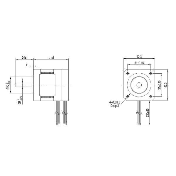 Small 24V Dc Brushless Permanent Magnet Motor Nema 17 0.5a 0.15 NM 42BLF05A