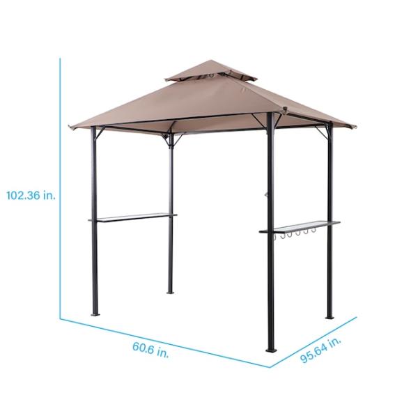 Outdoor Patio Grill Gazebo Tent AJUNION 5x8 Double Tiered BBQ Canopy with Steel Frame