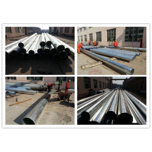 11 Kv Insolutors Steel Utility Poles , Hot Dip Galvanized Power Distribution Pole 1