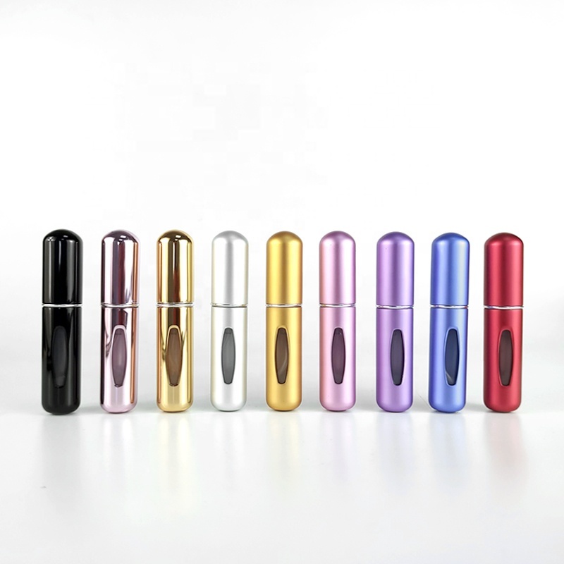 Unisex Round Shape Fancy Mini Bottom Fill Refillable Aluminum Perfume Oil