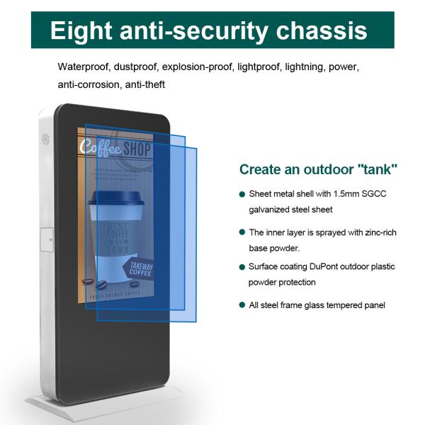 ERP Systems 55 Inch Outdoor Lcd Kiosk 6mm AR Glass HDMI AC108V