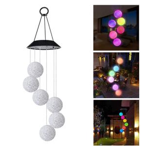 IP65 Waterproof 6 Crystal Ball Solar Wind Chime Lights