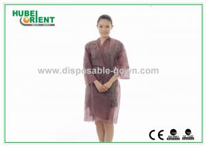 China Brown Female Disposable Kimono Robe , Disposable Bath Robes wholesale