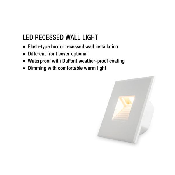 ROHS 2700K Recessed Indoor Stair Lights , Multi Scene Recessed Wall Light Fixtures