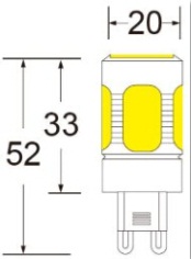 0.2W 280 g9 halogen led replacement