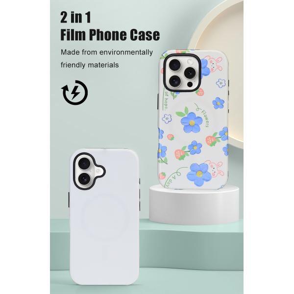 Sublimation Film 2 in 1 3D Mobile Phone Case Covers Blank Custom Compatible with iPhone