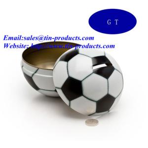 Ball-Shaped Money Saving Tin Box, X-Mas Ball Tin Coin Bank, Money Box, Christmas Ball Tin