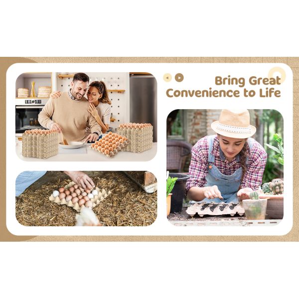 Pack Egg Cartons Crates Bulk 30 Cell Pulp Fiber Egg Flats Reusable Stackable Cardboard Tray For Home Storing Packing Roach Colony Soundproofing