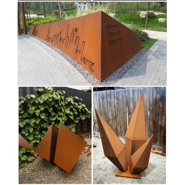 Corrosion Resistant Corten Steel Sculpture Home Decor Sculpture With Stainless Steel