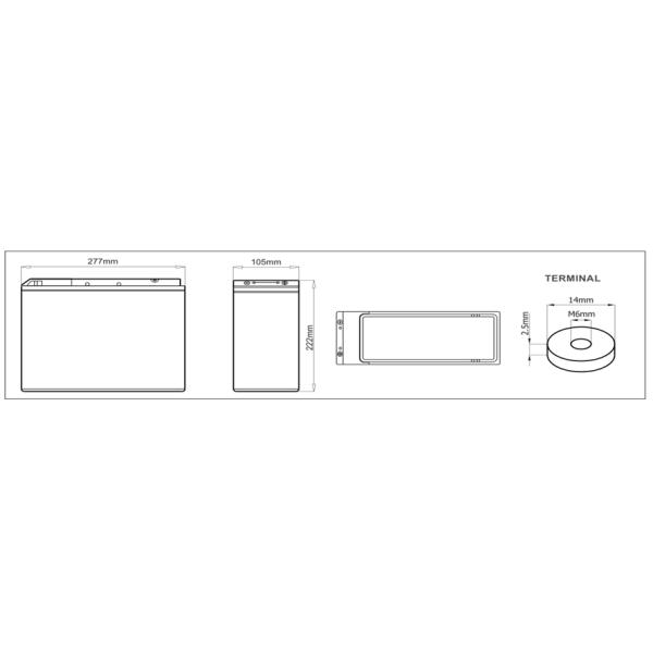12 V 55 AH Telecom Battery Long Life 12 Floating Charging Conditions