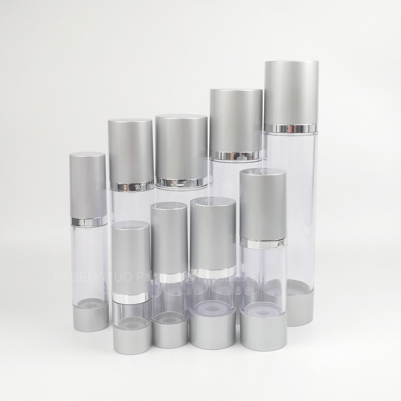 China Opaque Airless Cosmetic Pump Bottles Bulk 100 Ml Cylinder Shape wholesale
