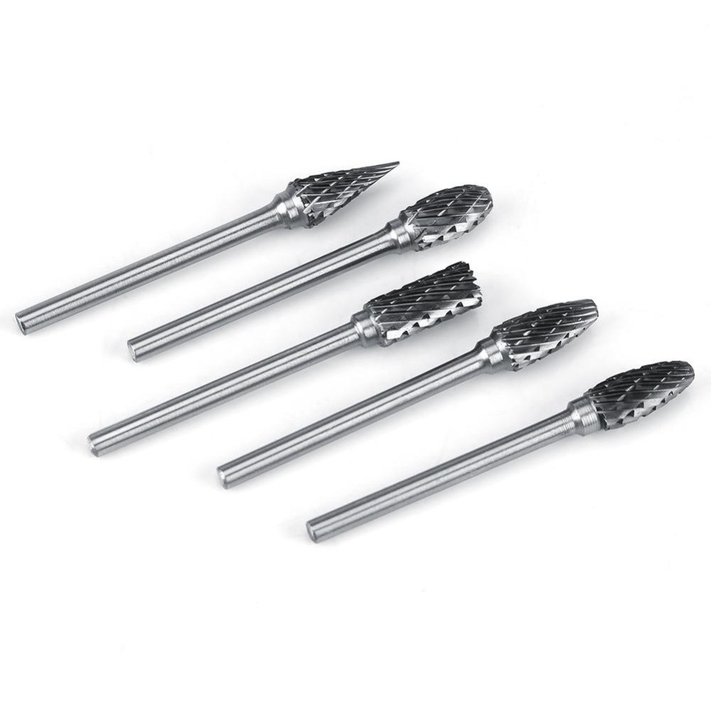 China 1/8&quot; Shank 1/4&quot; Head Length Double Cut 3X6mm Tungsten Carbide Rotary Burrs Set 10 PCS wholesale