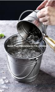 China 1.5L New design stainless steel beer bucket cooler metal water pail champagne ice wine buckets wholesale
