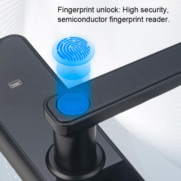 FCC Fingerprint Smart Door Lock 50mm Thickness Tuya APP Digital Door Lock