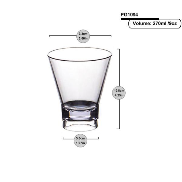 1oz Plastic Whisky Glasses With Heavy Base Clear Plastic Shot Cups