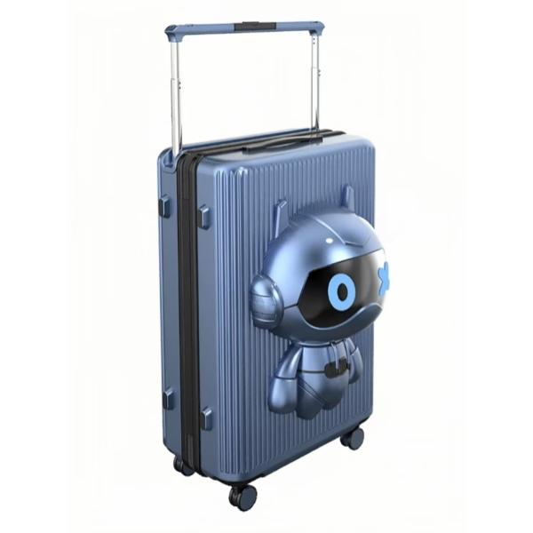 Upgrade Your Travel Experience with Unisex Robot Shaped Carry-On Luggage featuring TSA Customs Lock and Spinner Wheels