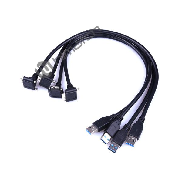 5Gbps USB3 Vision A Male to Micro B Male Standard Camera Data Cable with Screw Lock