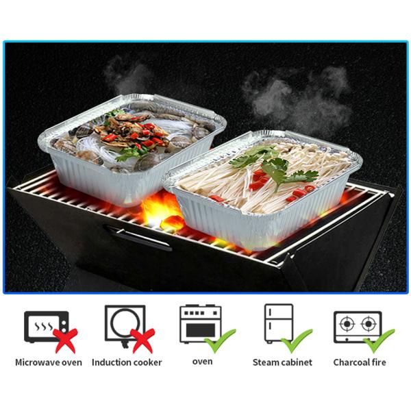 Medium Aluminum Foil Tray Disposable Aluminium Foil Take Out Containers With Lid