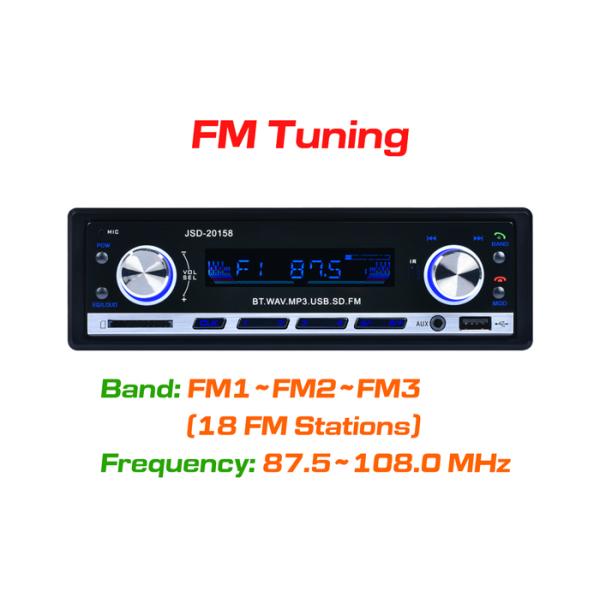 2 Knob Car Audio Bt Bluetooth Car Radio Electronic Tuning FM With Clock Function