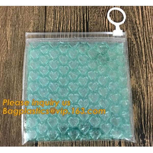 Promotional inner package shipping slider bubble bag,Plastic clear bubble bag with zip lock slider zipper bagease pack