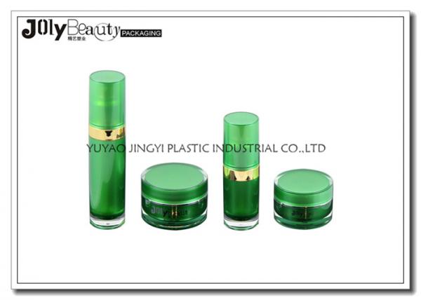 Quality Green Plastic Cosmetic Containers Cylindrical Injection Molding Cosmetic Packaging for sale