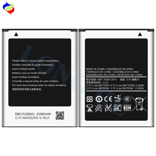 100% New Rechargeable Lithium-ion Battery EB615268VU for Samsung Note 1 GT N7000 I9220 N7005 I9228 I889 I717 2500mAh 3.7V