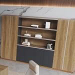 Large Office Back Cabinet With Aluminum Alloy Edging Design, Book Display,