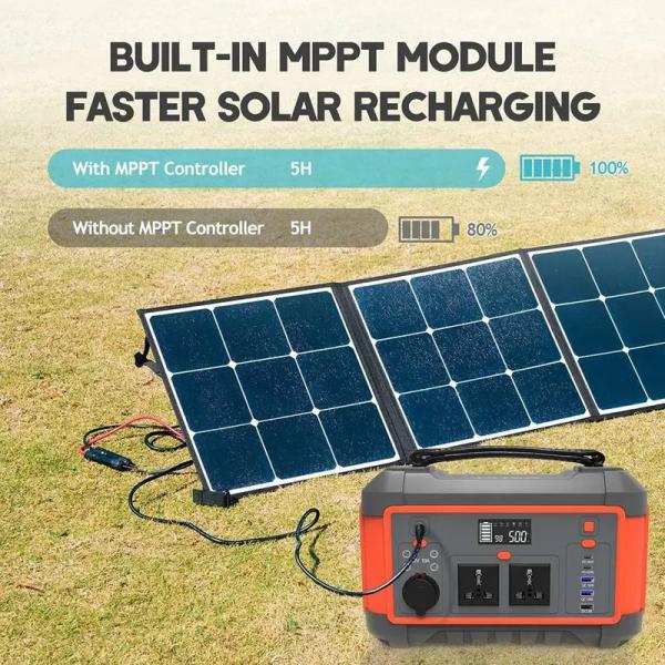 OEM LiFePO4 Portable Solar Power Station 600W AC Output For Blackout Emergency Rescume