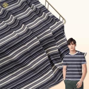 China 100% Cotton Breathable Sweat Absorbing Striped Knit Fabricfor T-Shirt on sale